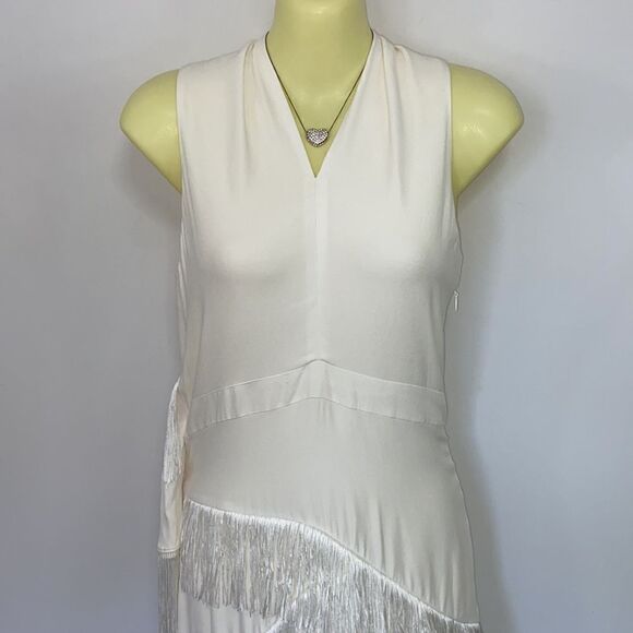 Joie Dress “Amiyah” White Flapper Fringe So Gatsby NWT 8 - Picture 3 of 9